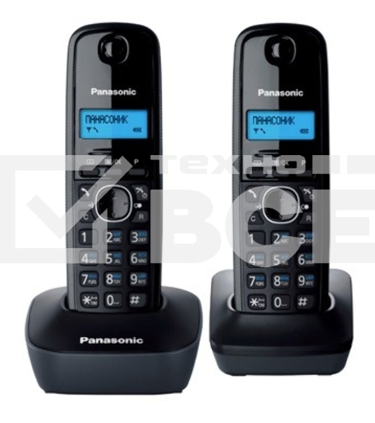 Телефон беспроводной (DECT) Panasonic KX-TG1612RUH (серый) {Доп трубка в комплекте,АОН, Caller ID,12 мелодий звонка,поиск трубки}