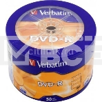 Диск DVD-R Verbatim 4.7Gb 16x Cake Box (50шт) (43731), фото 1