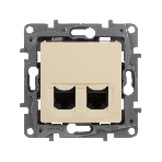 Двойная розетка RJ 45 - категория 5е - UTP - Etika - слоновая кость, фото3