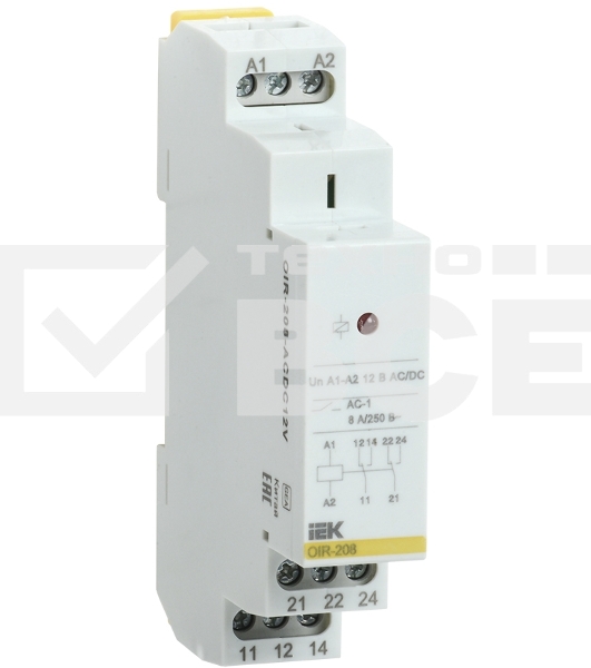 Реле промежуточное OIR 2 конт (8А). 12 В AC/DC