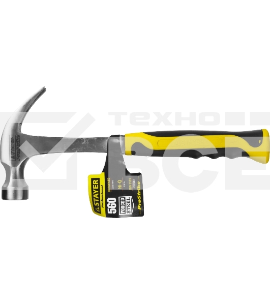 Молоток-гвоздодер STAYER STRIKE 2025-560 560 г цельнометаллический столярный