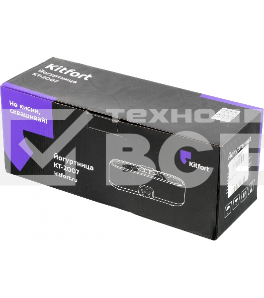 Йогуртница Kitfort KT-2007 20Вт 4б. 180мл упр.:электрон. белый/зеленый