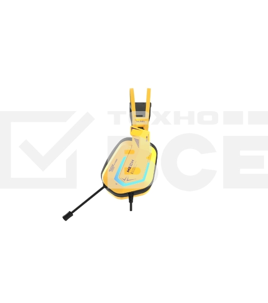 Гарнитура игровая проводная Dareu EH732 Yellow (желтый), подключение USB, подсветка RGB