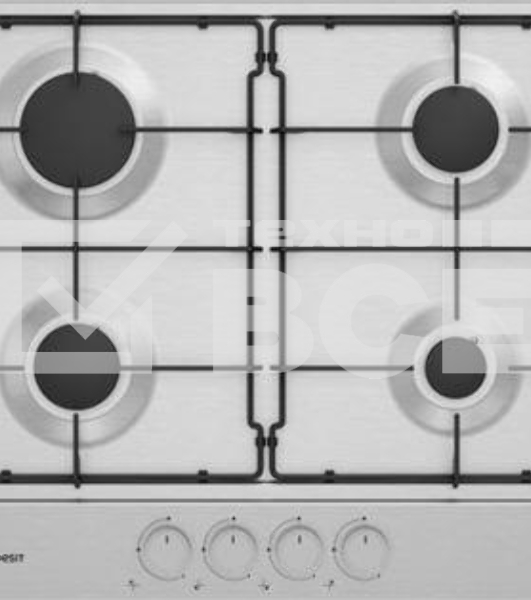 Газовая варочная поверхность Indesit THPM 641 IX/I нержавеющая сталь