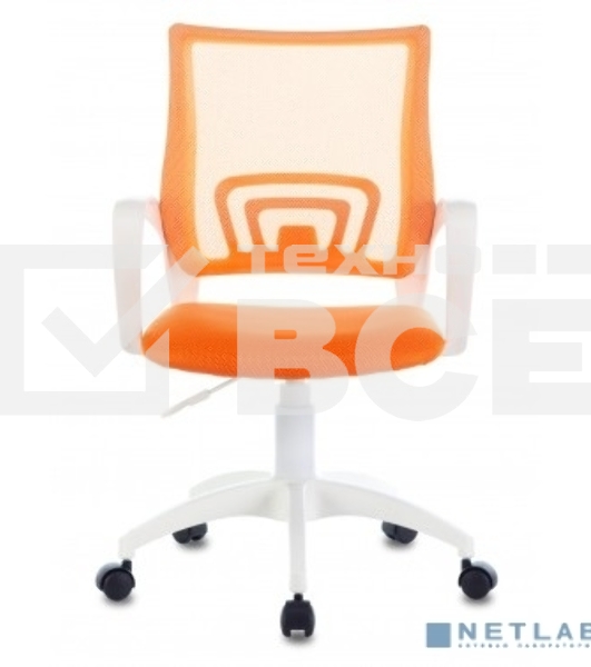 Кресло компьютерное Бюрократ CH-W695NLT TW-38-3 TW-96-1 оранжевый, сетка/ткань, крестовина пластик, пластик белый