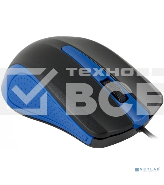 Мышь проводная Acer OMW011 черный/синий, 1200 dpi, USB, кнопки - 3