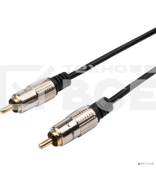 Шнур Стерео 3,5 мм - 2 RCA, длина 1,5 метра (GOLD-металл) Rexant