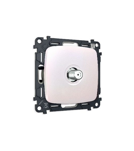 Комплект механизма TV розетки SAT 5-2400MHz 3.5dB OMEGA Жемчуг QUANT (OP2130, VM215) MO213050