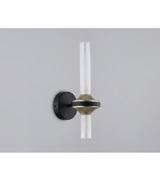 Настенный светильник Ambrella light LH55355/2 BK/CGD/CL черный/золото/прозрачный G9/2 max 30W 150*100*320
