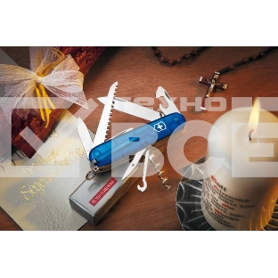 Нож перочинный Victorinox Huntsman (1.3713.T2) 91мм 15функций синий полупрозрачный карт.коробка