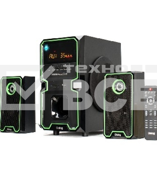 Колонки Dialog Progressive AP-222B BLACK - акустические колонки 2.1, 30W+2*10W RMS, Bluetooth, USB+SD reader