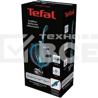 Пылесос Tefal TY6751WO 750Вт голубой/черный