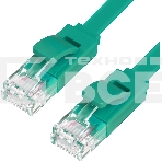 Патч-корд Greenconnect плоский прямой PROF  15.0m UTP медь, кат.6, зеленый, позолоченные контакты, 30 AWG, Premium ethernet high speed 10 Гбит/с, RJ45, T568B (GCR-LNC625-15.0m), фото 1