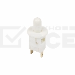 Выключатель-кнопка 250V 2.5А (2с) ON-(OFF)  Б/Фикс  белый (мебельная)  Rexant, фото 1