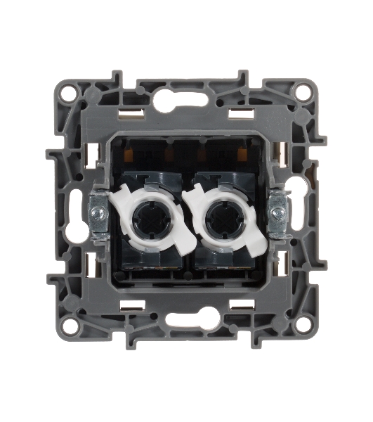 Двойная розетка RJ 45 - категория 5е - UTP - Etika - слоновая кость