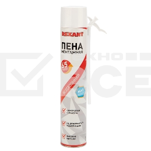 Пена монтажная всесезонная с трубочкой 65 л Rexant max