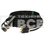 Кабель GCR 3.0m аудио 3 х RCA / 3 х RCA , GOLD, черный, GCR-51821, фото3