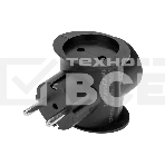 Тройник электрический универсальный 16 А одно гнездо с заземлением черный Rexant, фото2