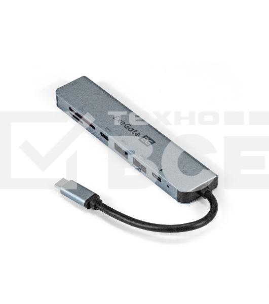Док-станция ExeGate EX293983RUS DUB-21C/PD/CR/H (кабель-адаптер USB Type-C --> 2xUSB3.0 + Card Reader + PD 100W + HDMI 4K@60Hz, Plug&Play, серый)