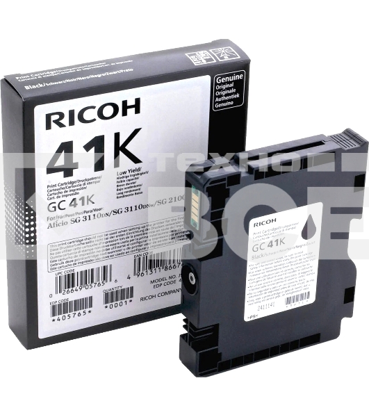 Картридж гелевый Ricoh GC 41K (2.5К) черный Aficio Aficio 3110DN/ 3110DNw/3100SNw/3110SFNw