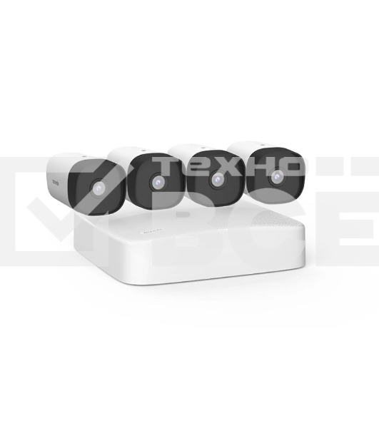 Комплект видеонаблюдения Tenda K4P-4TR с PoE на 4 канала: видеорегистратор PoE HD, 4 цилиндрические камеры PoE HD
