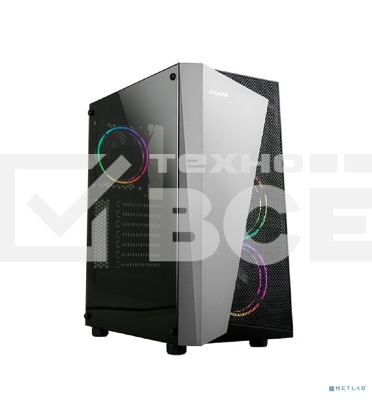 Компьютерный корпус ZALMAN S4 Plus, ATX, BLACK, WINDOW, 1x5.25