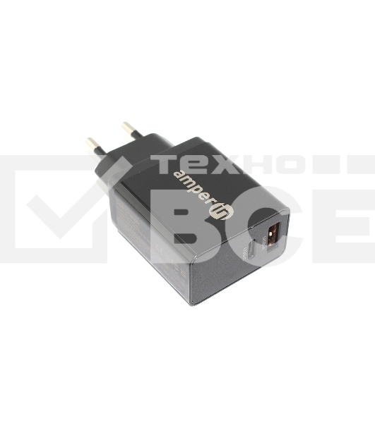 Блок питания (сетевой адаптер) Amperin USB-А, USB-C (YDS-TC045-011) 45W, черный