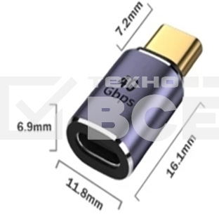 Переходник USB 4 Type C мама-папа прямой