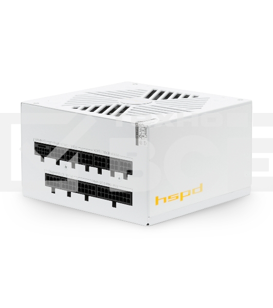 Блок питания HSPD, 850W 80 PLUS  Gold (ATX, 3.1, PCIe 5.1, Full modular, 1x24(20+4)pin mesh 550mm, 2xCPU 8(4+4)pin 700mm, 2xPCIe*2 8(6+2)pin 600+150mm, 1x12VHPWR PCIe 5.1 12+4pin 600W 600mm, 3xSATA*3 450+150+150mm, 1xMOLEX4pin*3 450+150+150mm , Active, 12