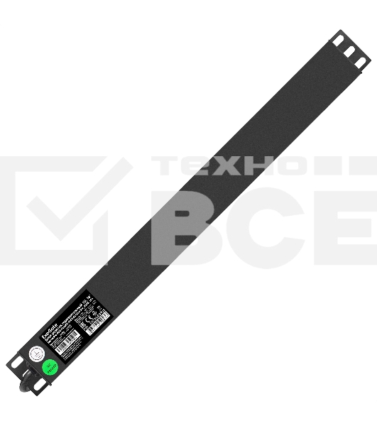 Блок розеток с сетевым фильтром (Surge Protect) и выключателем с подсветкой ExeGate ServerPro PDU-19H805 Al-8S-EU3CU-SW-SPD1 (19', 1U, Алюминий, 8 Schuko, кабель с евровилкой VDE-250V-16A-3*1.5мм2, медь, 3 метра, выкл. с подсветкой, SPD1, черный, RTL)