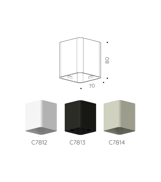 Корпус светильника C7814 SGR серый песок 70*70*H80mm MR16 GU5.3