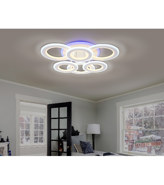 Потолочный светодиодный светильник FA8805 WH белый 174W 550*550*130 (ПДУ РАДИО 2.4)