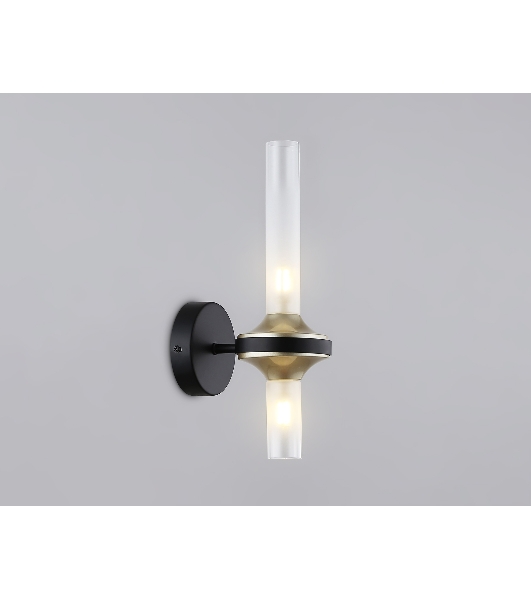 Настенный светильник Ambrella light LH55355/2 BK/CGD/CL черный/золото/прозрачный G9/2 max 30W 150*100*320