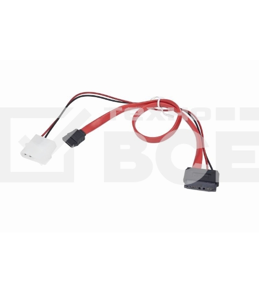Кабель Gembird/Cablexpert Кабель Combo miniSATA , molex+SATA/miniSATA, 6pin+7pin, (длина инт-50см, пит-30см) (CC-SATA-C3)