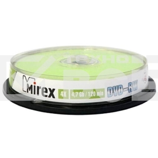 Диск DVD-RW Mirex 4.7 Gb, 4x, Cake Box (10), (10/300)