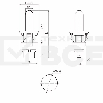 Выключатель-кнопка 250V 2.5А (2с) ON-(OFF)  Б/Фикс  белый (мебельная)  Rexant, фото2