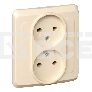 Розетка 2-м СП Этюд 16А IP20 без заземл. крем. SchE PC16-005K
