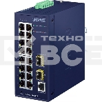 Коммутатор PLANET IGS-4215-16T2S IP30 Industrial L2/L4 16-Port 10/100/1000T + 2-Port 100/1000X SFP Managed Switch (-40~75 degrees C, dual redundant power input on 12~48VDC/24VAC terminal block), фото2