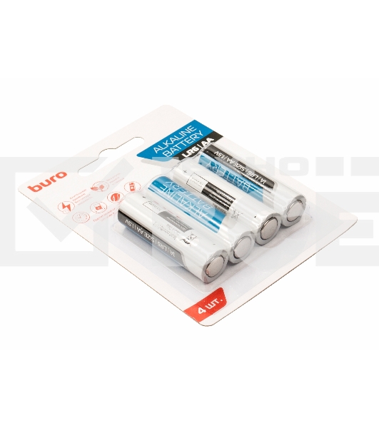 Батарея Buro Alkaline LR6 AA (4шт) блистер
