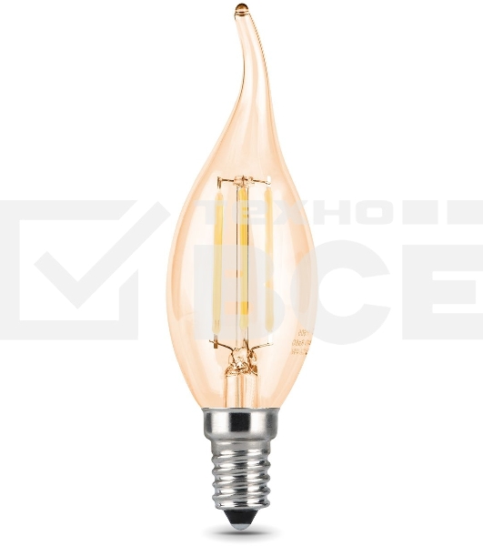 Лампа светодиодная Filament Свеча на ветру E14 5Вт 4100К Golden GAUSS 104801805