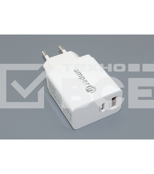 Блок питания (сетевой адаптер) Amperin USB-А, USB-C (YDS-TC045-011) 45W, белый