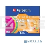 Диск DVD-R Verbatim 4.7Gb 16x Slim Color (5шт) 43557, фото2