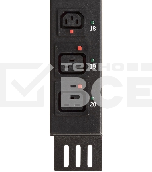 Блок распределения питания Powercom PDU-16AVMS20-18C13-2C19 18*C13+2*C19, 16A, 1,5U (1968234)