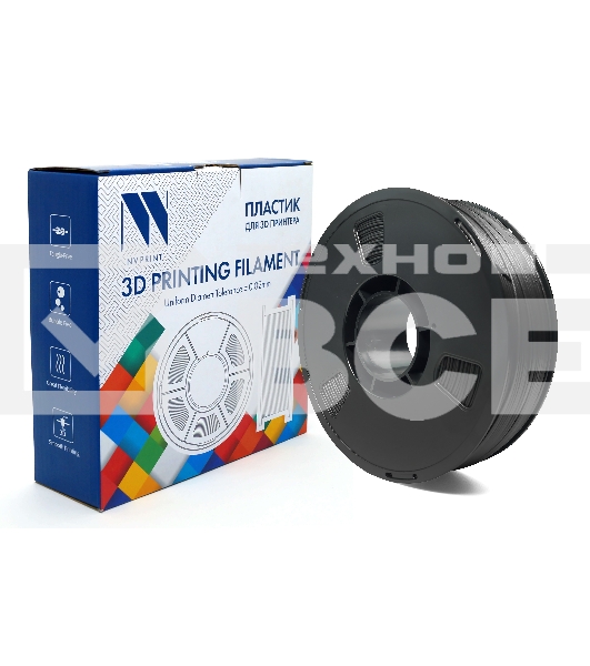 Филамент NVPrint PETG Carbon Fiber Black c карбоновыми волокнами, черный, для 3D печати диаметр 1.75мм масса 1 кг