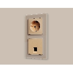 Комплект механизма компьютерной розетки RJ-45 экранированной с автоматической защитной шторкой ALFA Шампань QUANT (AP6120, VM185) MA612005, фото3