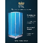 Душевой уголок BAU Stil Hit с поддоном 80x80х195, прозрачное закаленное стекло, хромированный профил, фото6