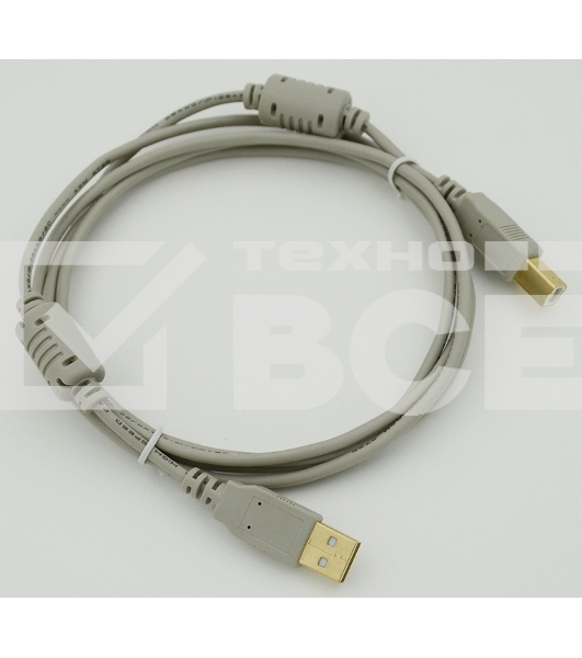 Кабель USB 2.0 Gold 2/Core Am-Bm /Экран 2x ферритовых фильтра 1.8м