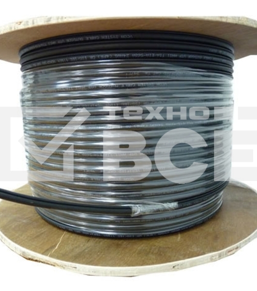 Кабель сетевой UTP 4 пары cat5E solid 0.50мм CCA 305м черный outdoor