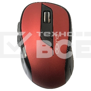 Мышь беспроводная Qumo Office Line M62 красный, 1600 dpi, радиоканал, USB, кнопки - 6