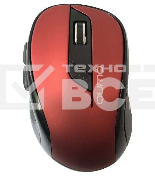 Мышь беспроводная Qumo Office Line M62 красный, 1600 dpi, радиоканал, USB, кнопки - 6